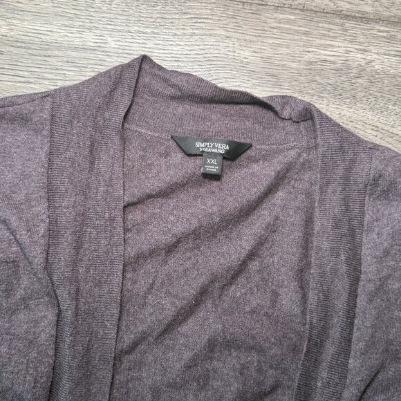 Vera Wang Women’s Cardigan Burgandy With Pockets Size XXL - Picture 2 of 2